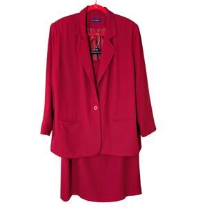 Womens Karen Scott II Midi Skirt Suit Two-Piece Set Red Size 20W